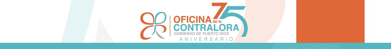 Encabezado de la Oficina de la Contralora, con motivo del 75 Aniversario